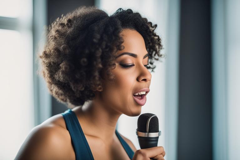 An image of a person engaging in vocal exercises