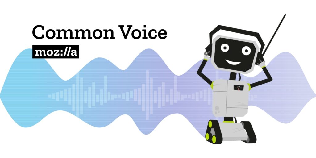 File:Common Voice Banner2.png - a cartoon character with a microphone and a sound wave