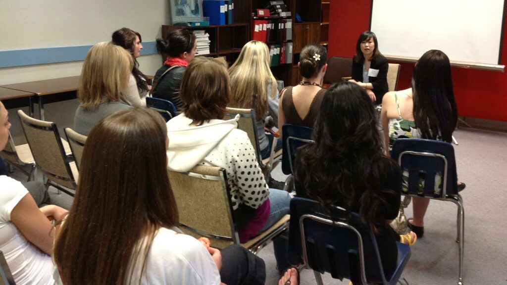 File:Students had the opportunity to get some networking tips from So Jeon, Career Services Co-ordin