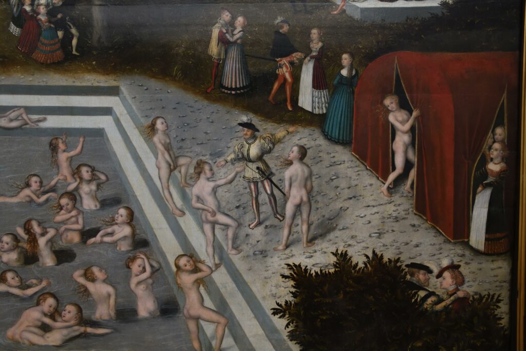 Lucas Cranach the Elder The fountain of youth 1546 Gemäldegalerie Berlin 9294 - a painting of a grou