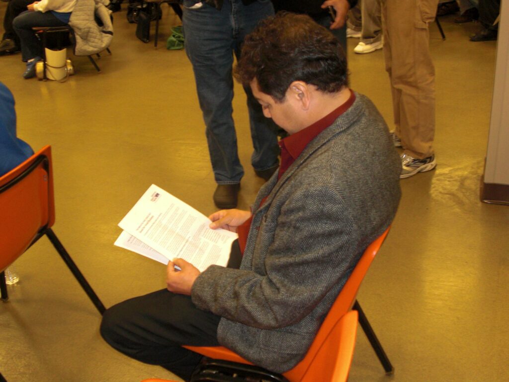 a man sitting in a chair